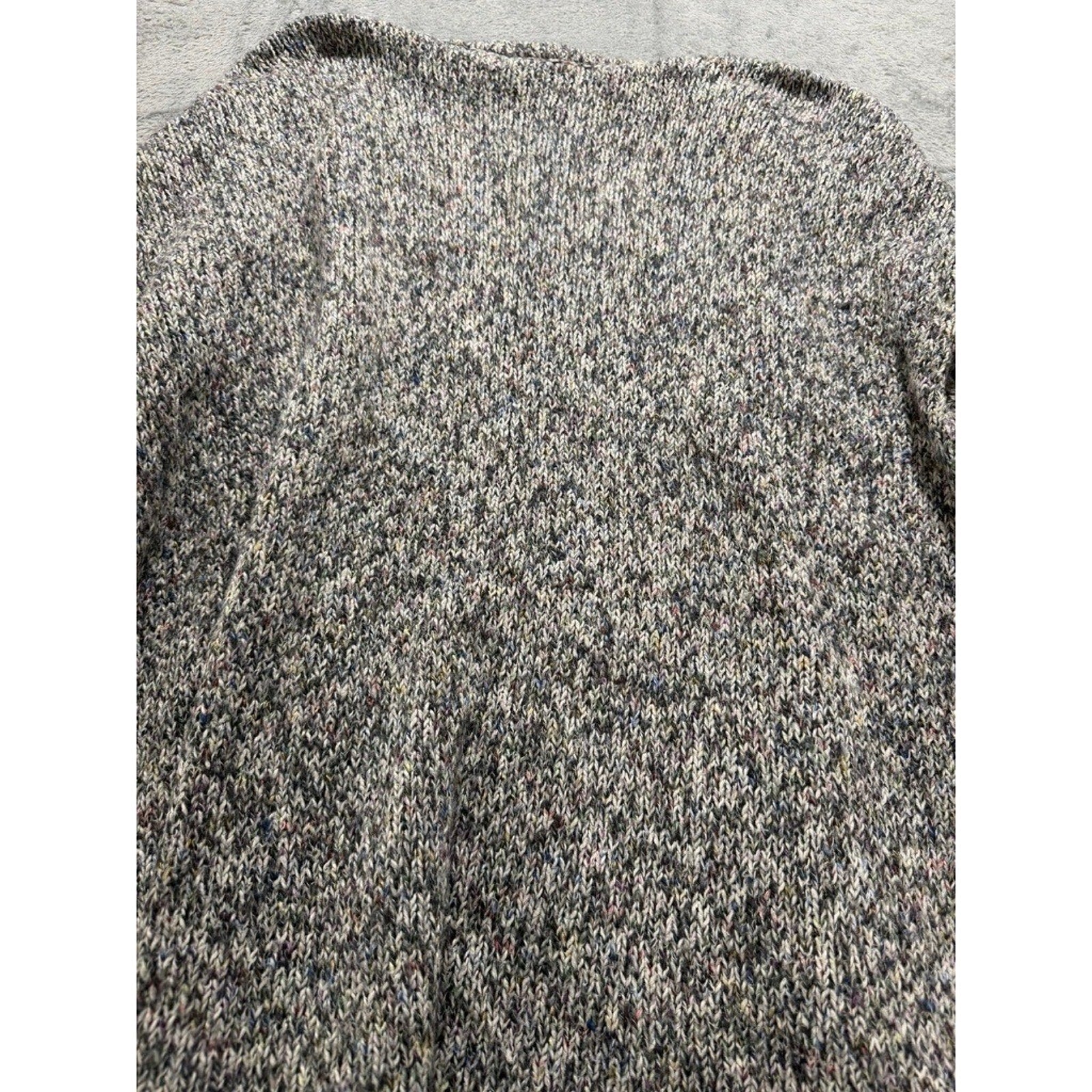 LOFT Outlet Womens Gray Marled Knit Open Front Cardigan Sweater Large Confetti