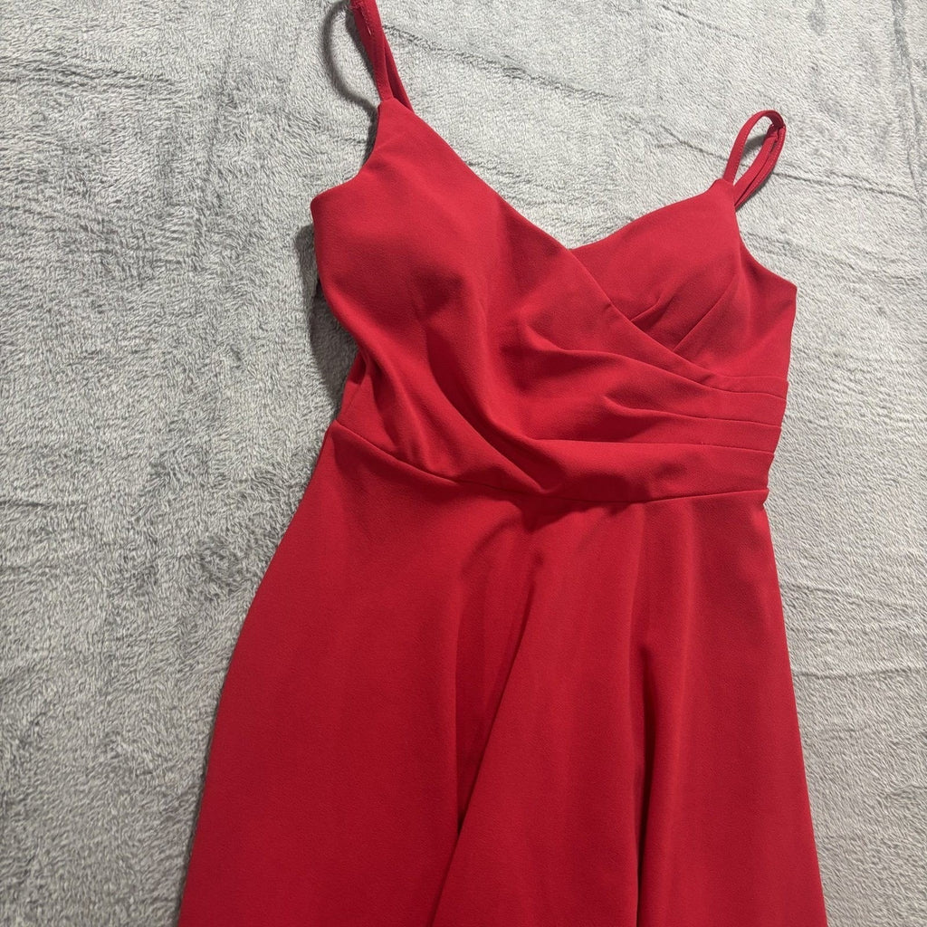Trixxi Womens S Red Fit and Flare Cocktail Dress Party Date Night Holiday Chic