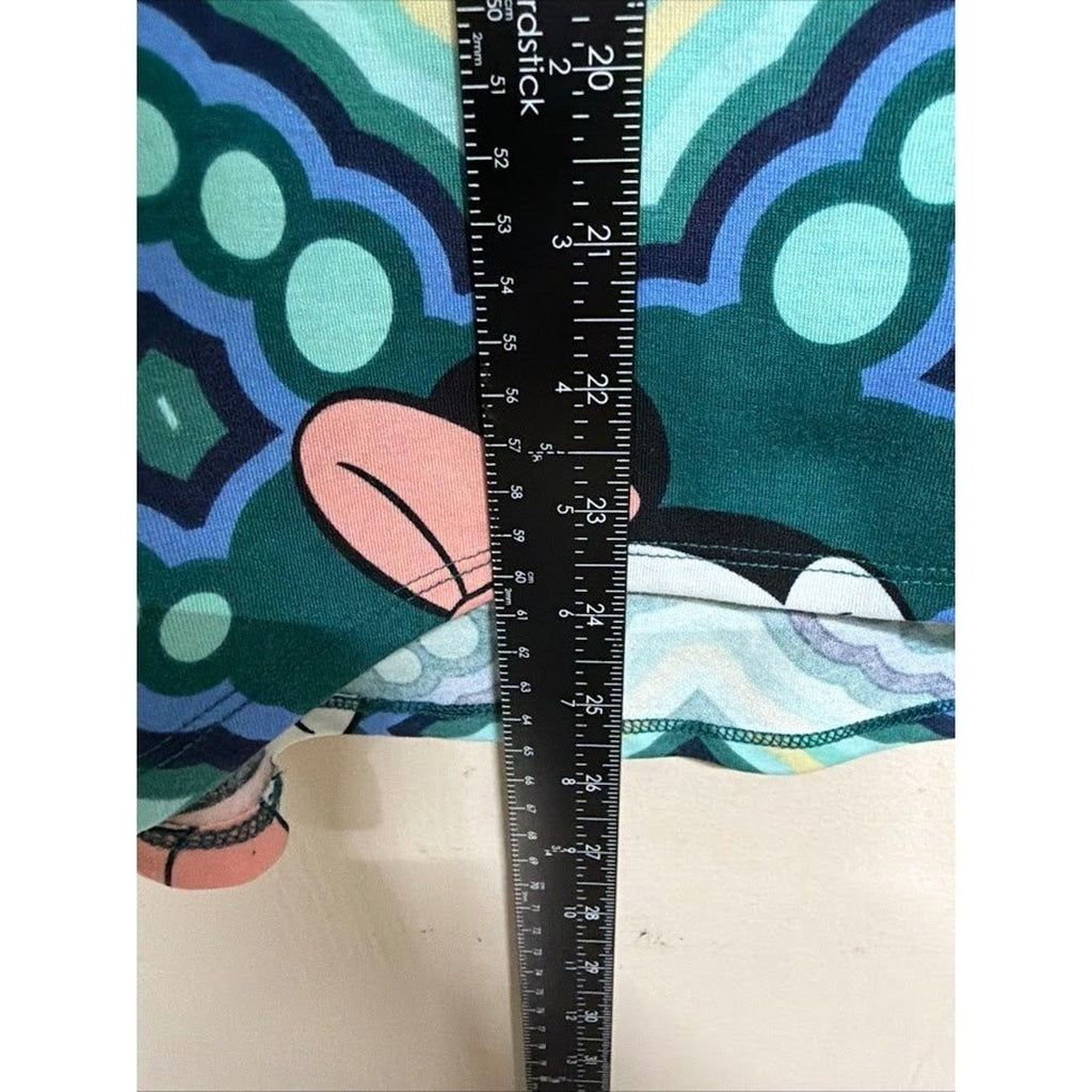 LuLaRoe Disney Minnie Mouse V Neck Short Sleeve Tunic Green M Casual Fun Womens