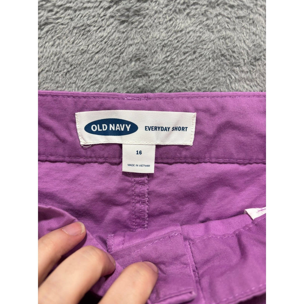Old Navy 16 Purple Everyday Shorts Womens Casual Chino Cotton Stretch Summer