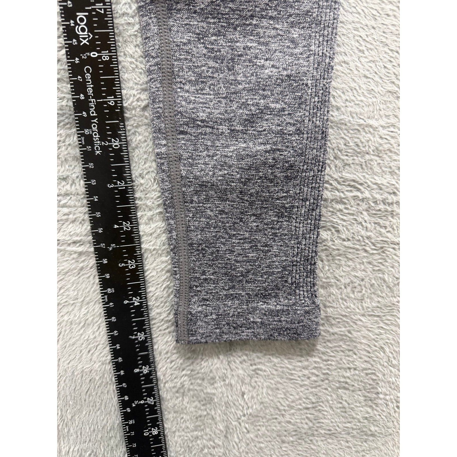 Womens L Gray Seamless High Waisted Leggings Athleisure Casual Yoga Pants