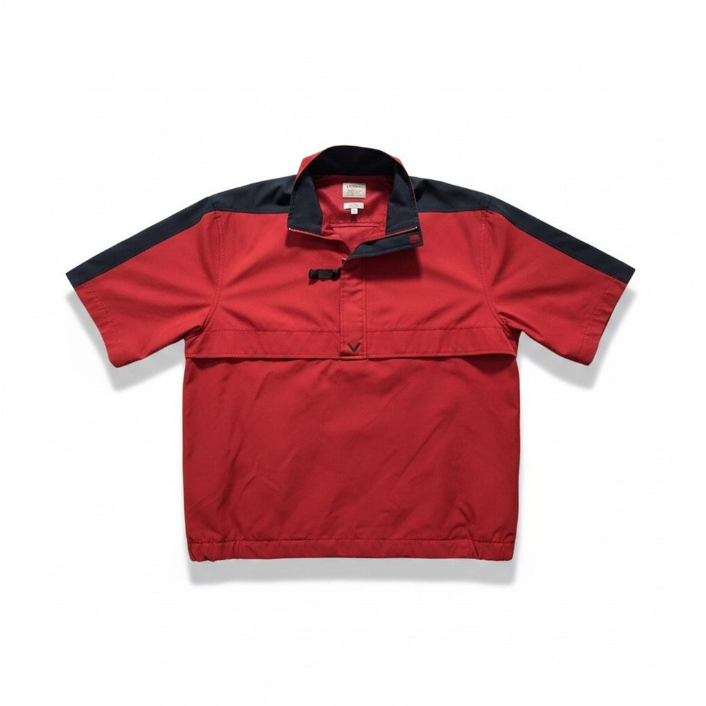 Callaway Golf Mens L Red Short Sleeve Windbreaker Pullover Jacket Athleisure