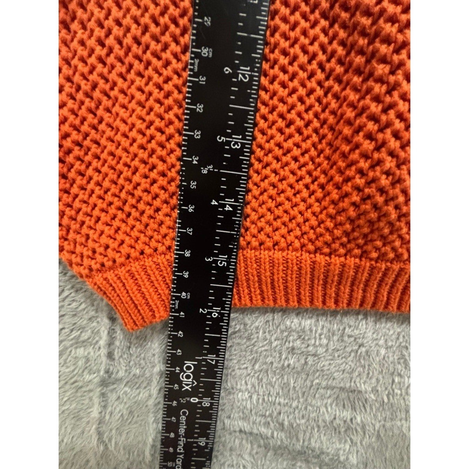 THML XS Orange Womens Open Knit Short Sleeve Sweater Boho Casual Festival Spring