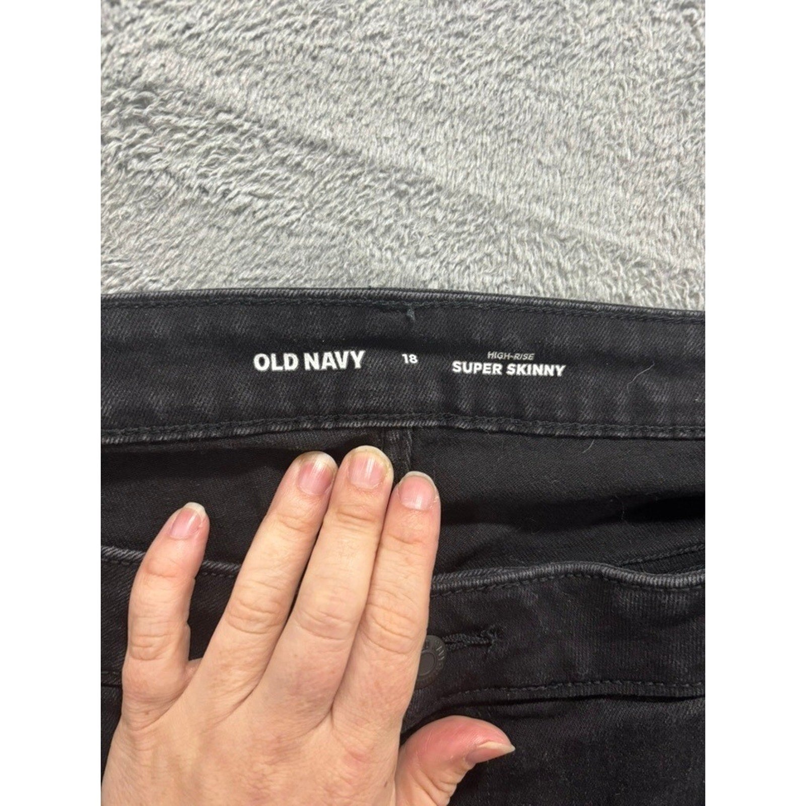 Old Navy Womens Black High Rise Super Skinny Jeans 18 Plus Stretch Denim