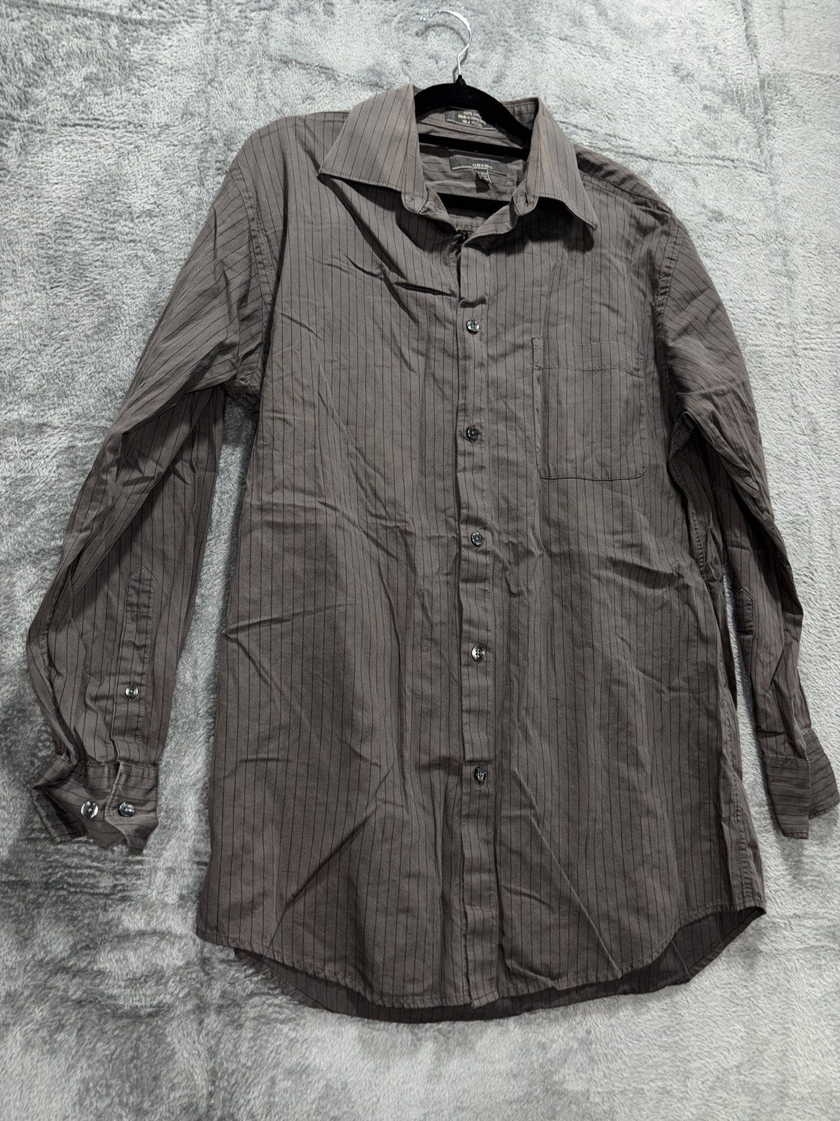 Cezani Men's Brown Pinstripe Shirt 15-15 1/2 32/33, photo 3 of 8