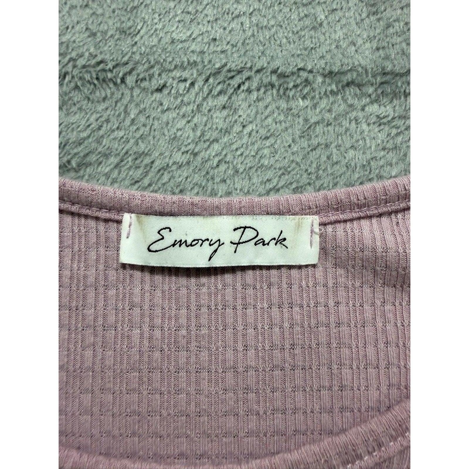 Emory Park Womens Mauve Pink Ribbed Tiered Babydoll Flutter Sleeve Top Size M