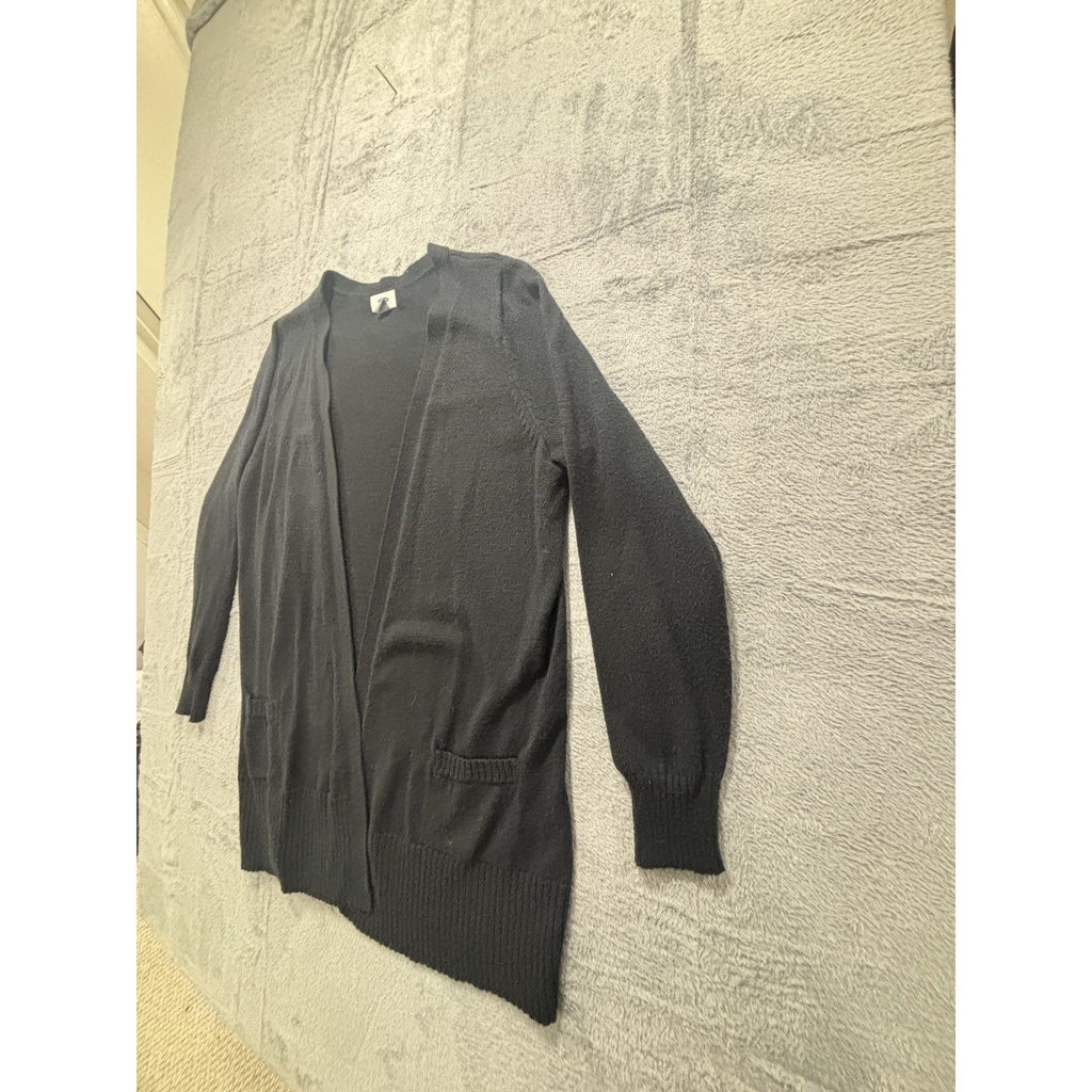 Old Navy 1X Black Womens Open Front Long Cardigan Duster Sweater Cozy Plus Size