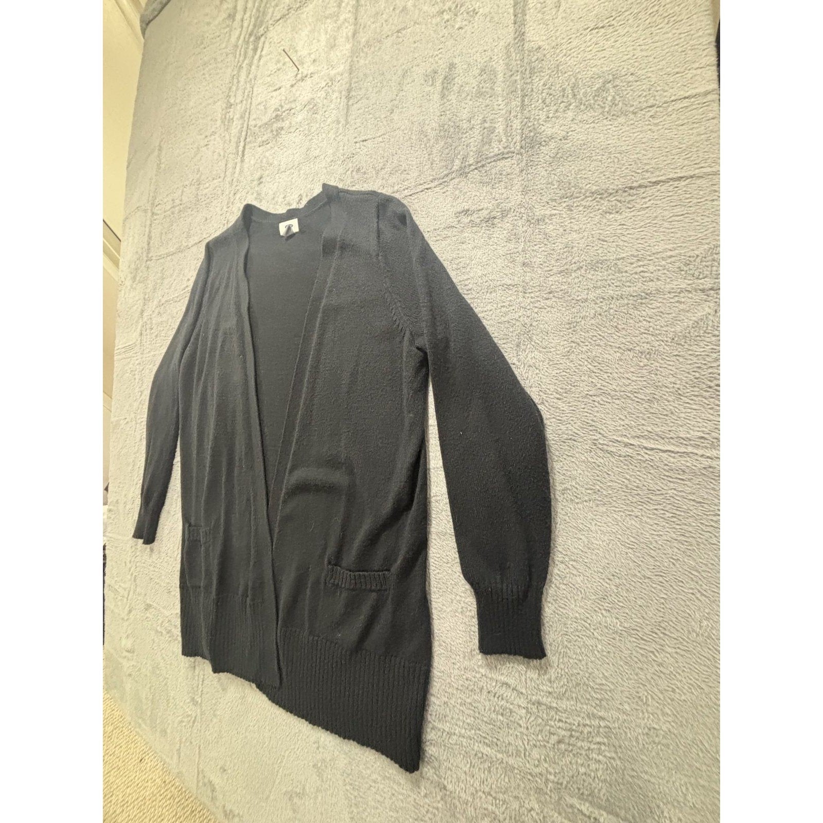 Old Navy 1X Black Womens Open Front Long Cardigan Duster Sweater Cozy Plus Size