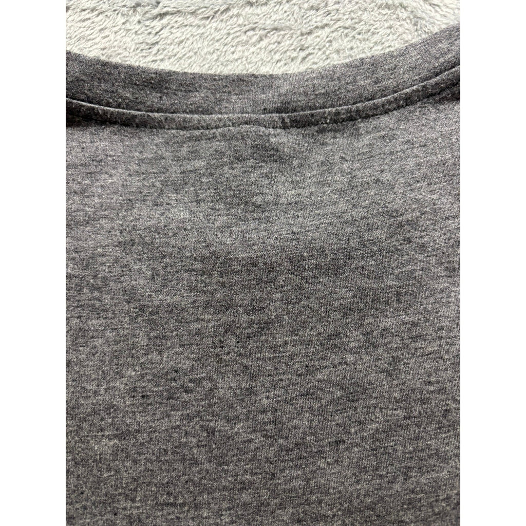 Womens L Gray Baseball Heart Graphic Muscle Tank Top Casual Athleisure Workout