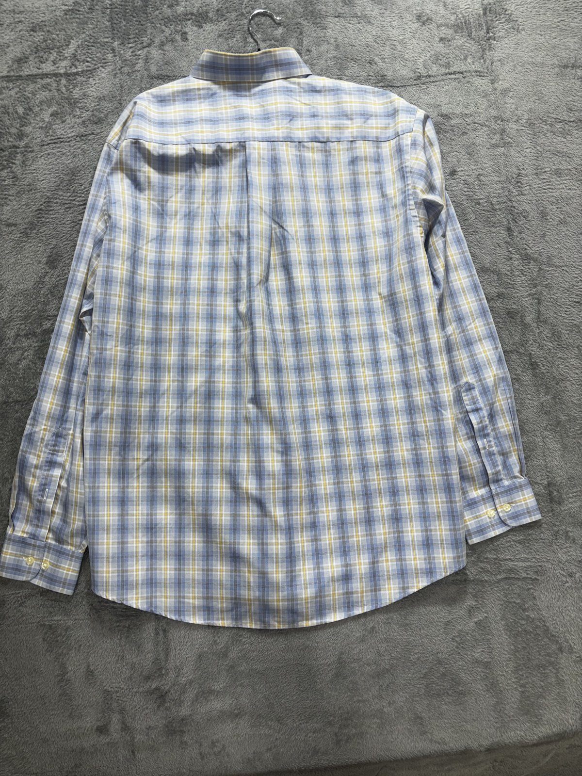 Jos. A. Bank Men's Blue Yellow Plaid Shirt Size L, photo 4 of 8