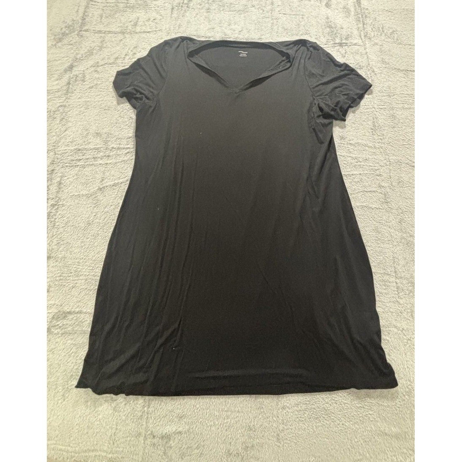 Daily Ritual XXL Black Womens V-Neck Short Sleeve T-Shirt Soft Stretch Everyday