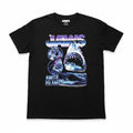 Jaws L Black Womens Graphic T-Shirt Amity Island Retro Vintage Casual