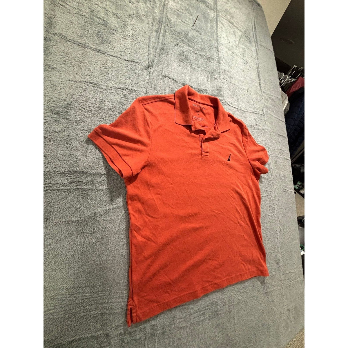 Nautica M Orange Slim Fit Polo Shirt Mens Casual Preppy Short Sleeve