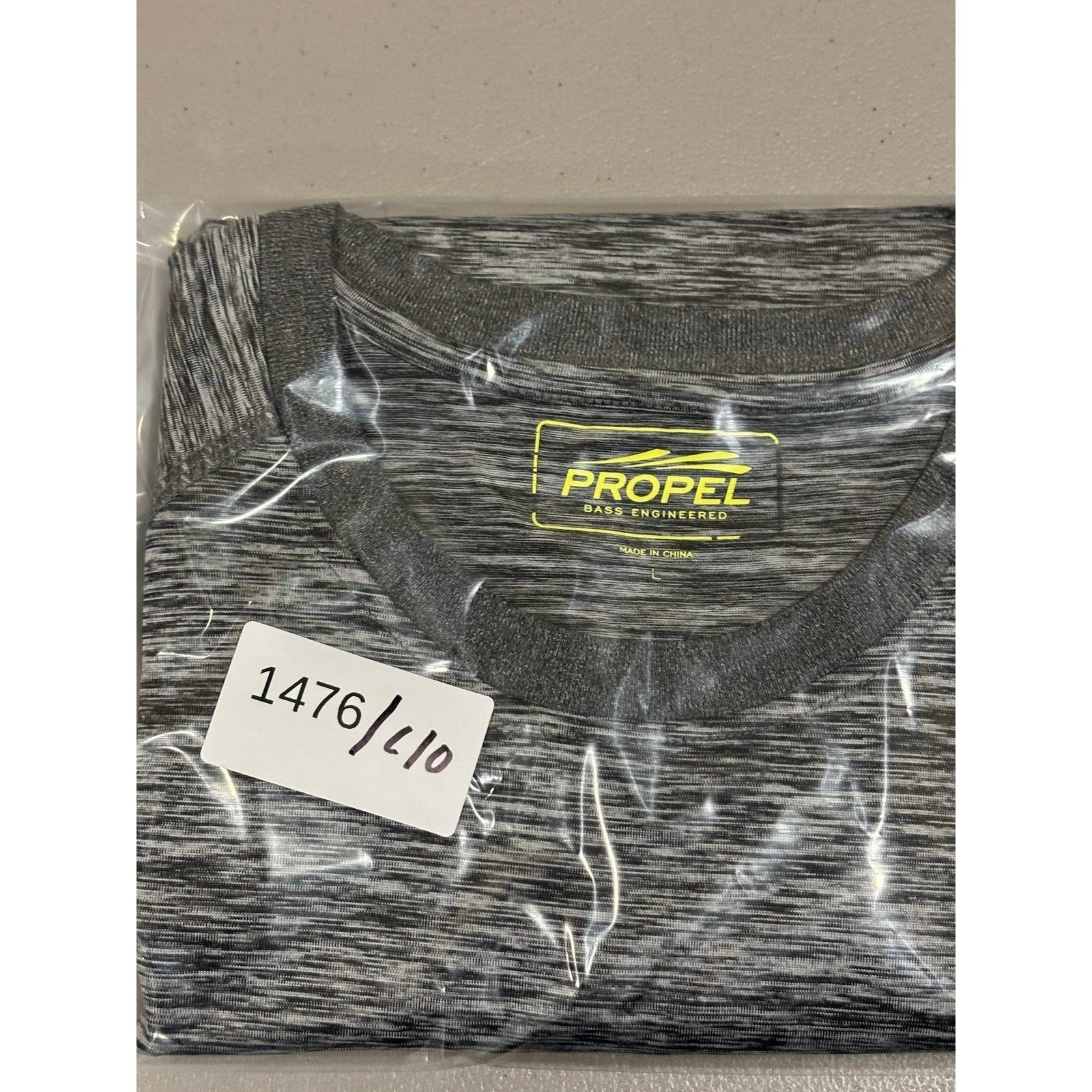 Bass Propel L Gray Performance T-Shirt Womens Athleisure Casual Short Sleeve