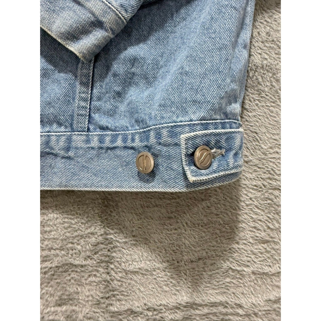 Vintage Pepsi Denim Trucker Jacket Light Wash 90s Promo Adult Large Cotton Blue