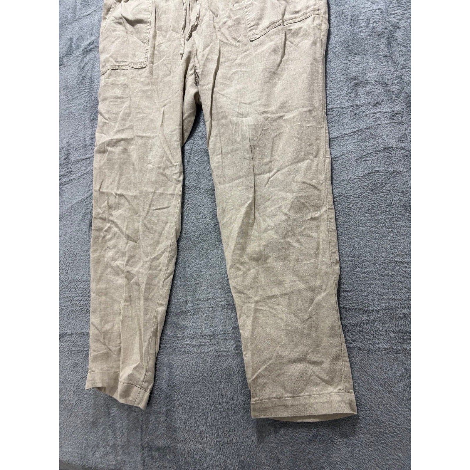 Old Navy L Tall Beige Womens Linen Blend Pants Boho Casual Cozy