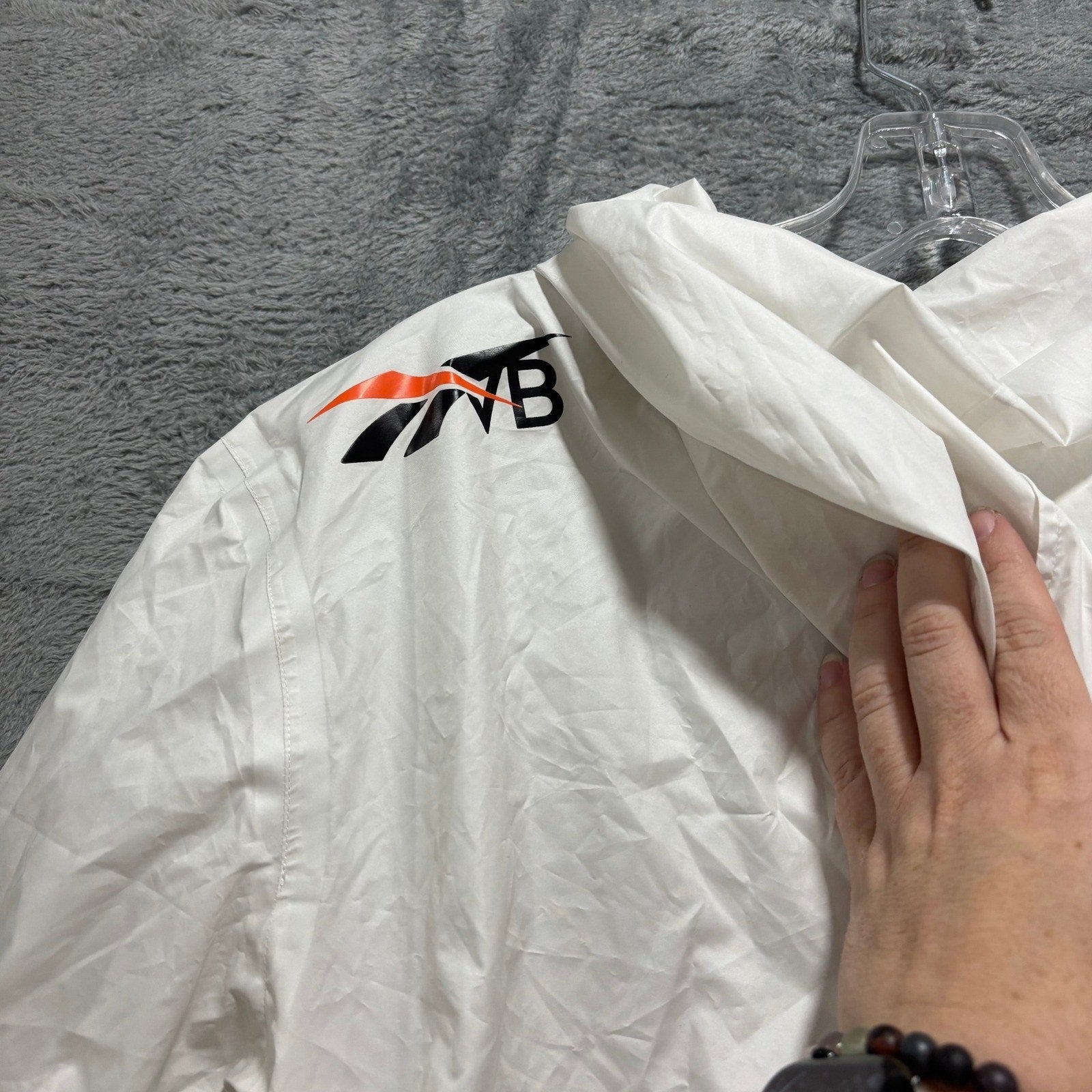 Reebok Victoria Beckham Womens S White Hooded Anorak Windbreaker Jacket RBK x VB