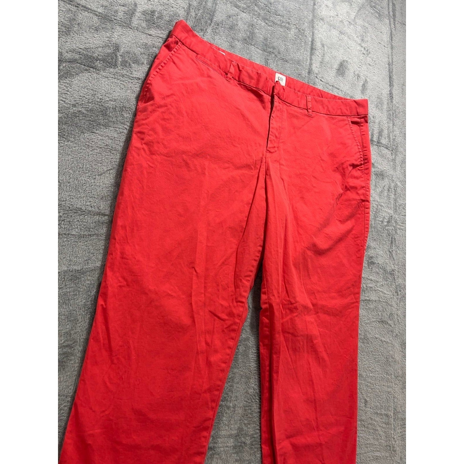 GAP Womens 18 Red Chino Pants Relaxed Crop Casual Preppy