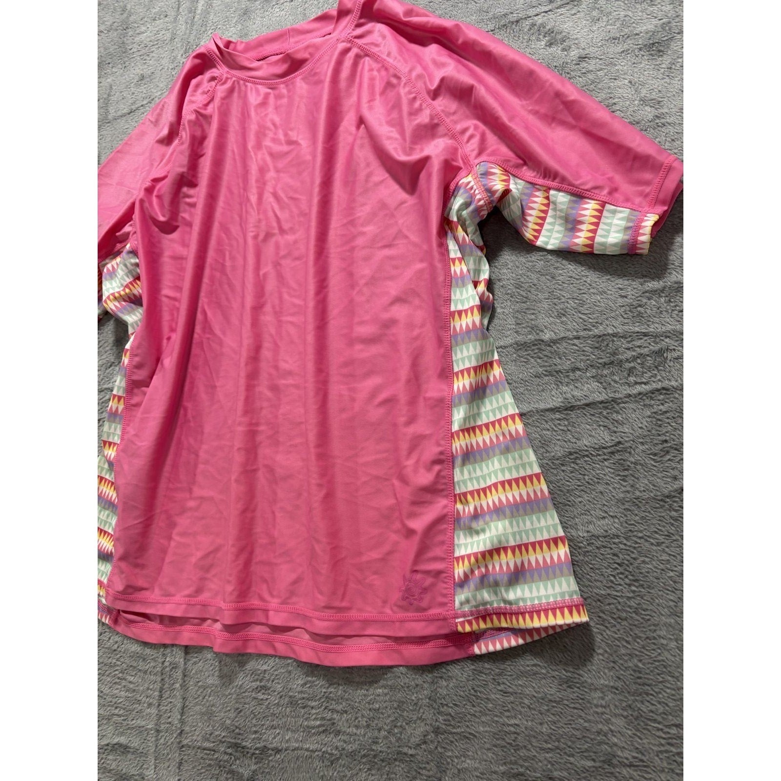 UV Skinz Womens 3XL Pink Rash Guard Swim Shirt Short Sleeve Casual Athleisure