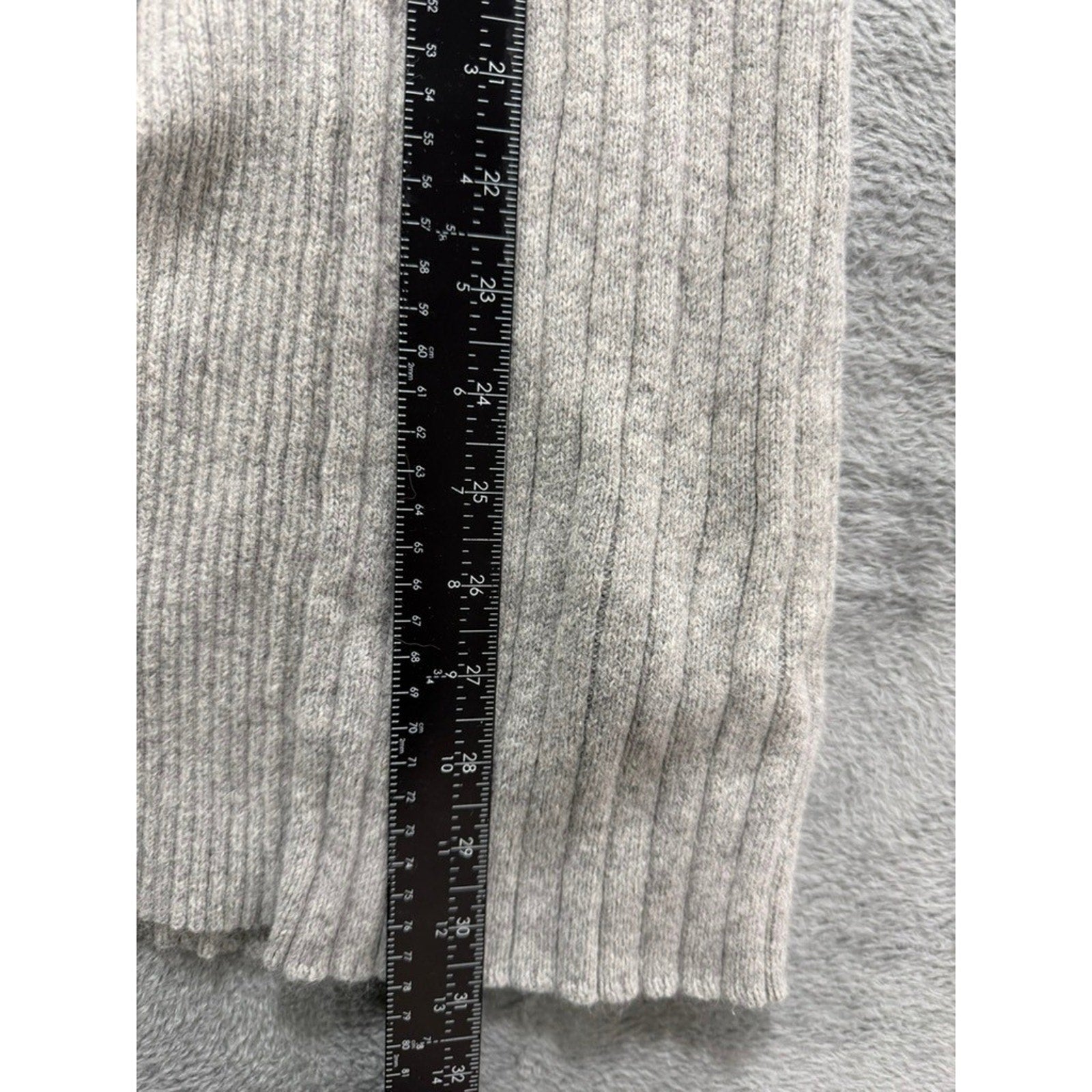 Coupé Collection Cardigan Sweater Womens M Gray Ribbed Longline Button Front