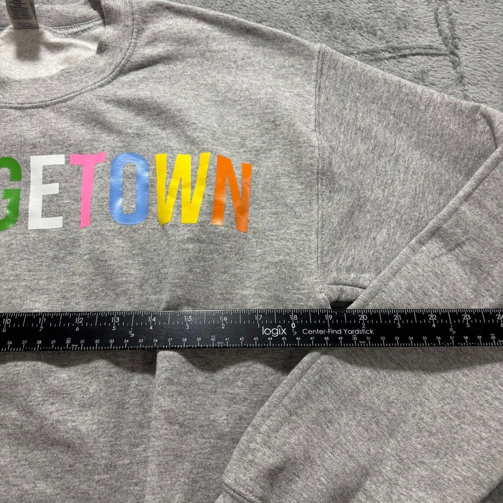Gildan S Gray Georgetown Rainbow Pride Womens Sweatshirt Casual Cozy
