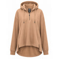 Avia Women XXL Camel Brown Quarter Zip Sherpa Lined High Low Hoodie Sweatshirt