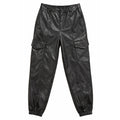 Shinestar Faux Leather Cargo Pants Womens Small Black Jogger High Rise