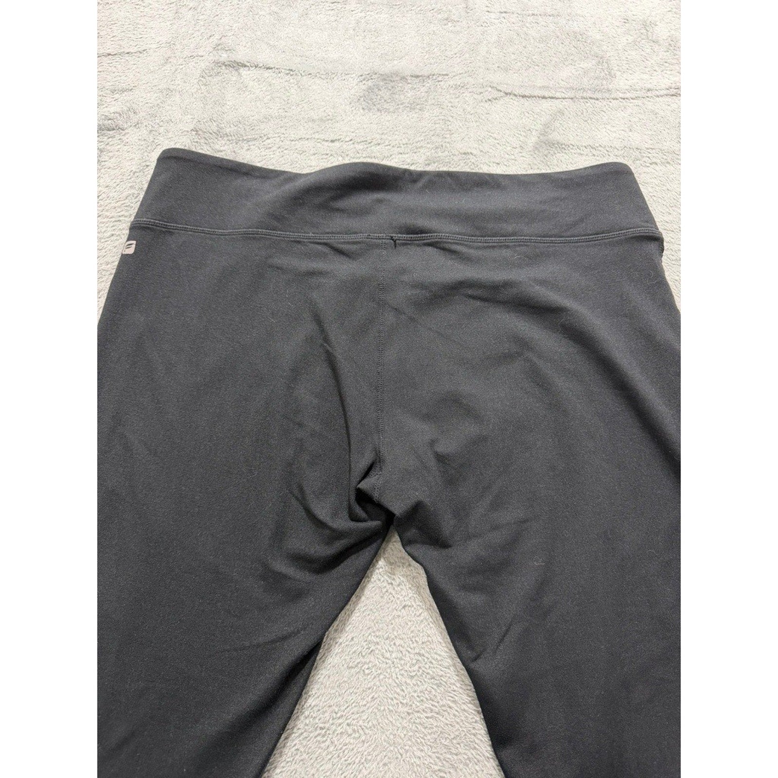 Fabletics XXL Black Moto Ribbed Capri Leggings High Waist Compression Gym