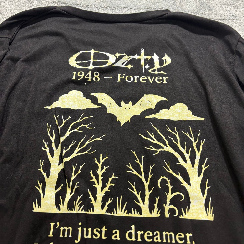Ozzy Osbourne XL Black Womens V-Neck Graphic T-Shirt Dreamer Vintage Casual