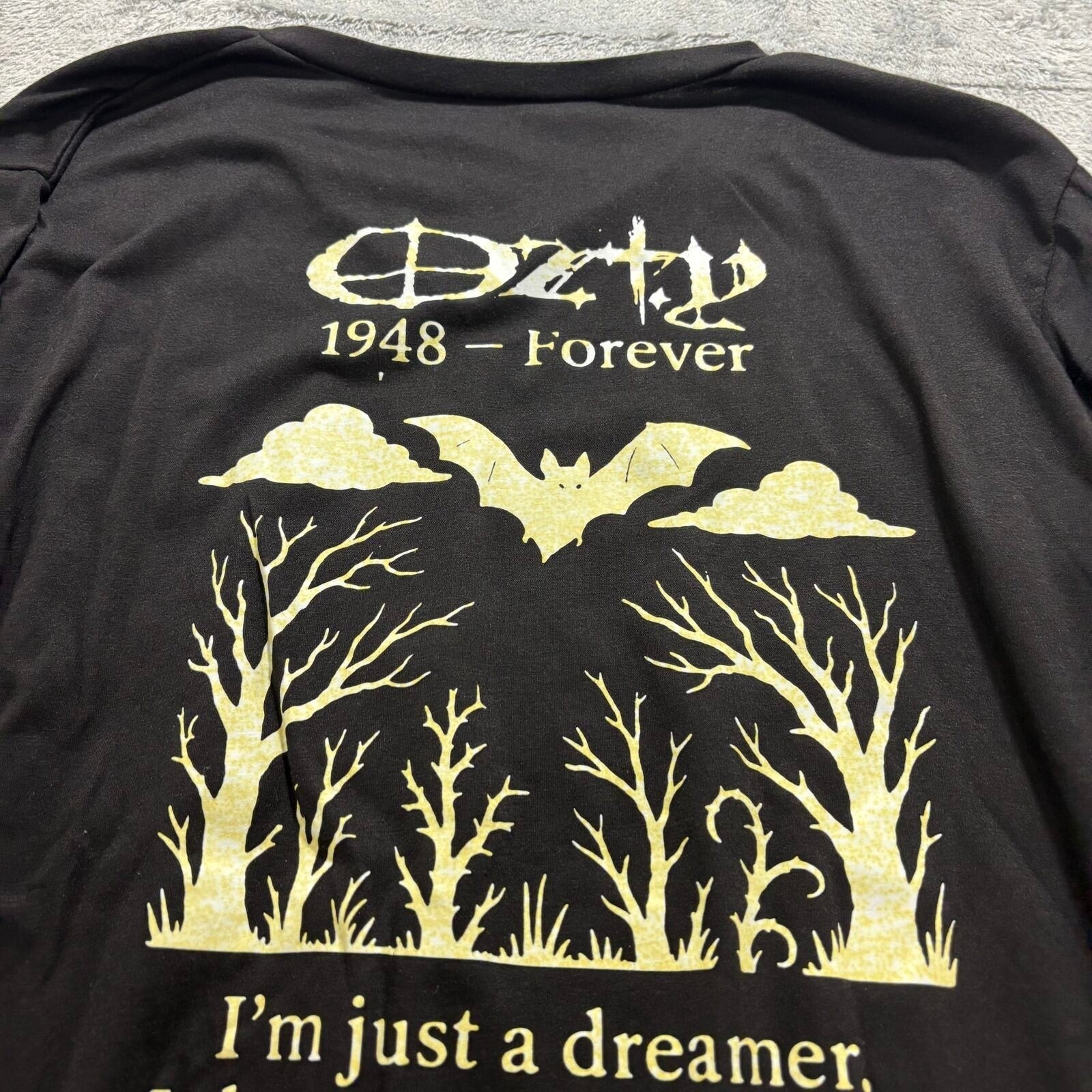 Ozzy Osbourne XL Black Womens V-Neck Graphic T-Shirt Dreamer Vintage Casual