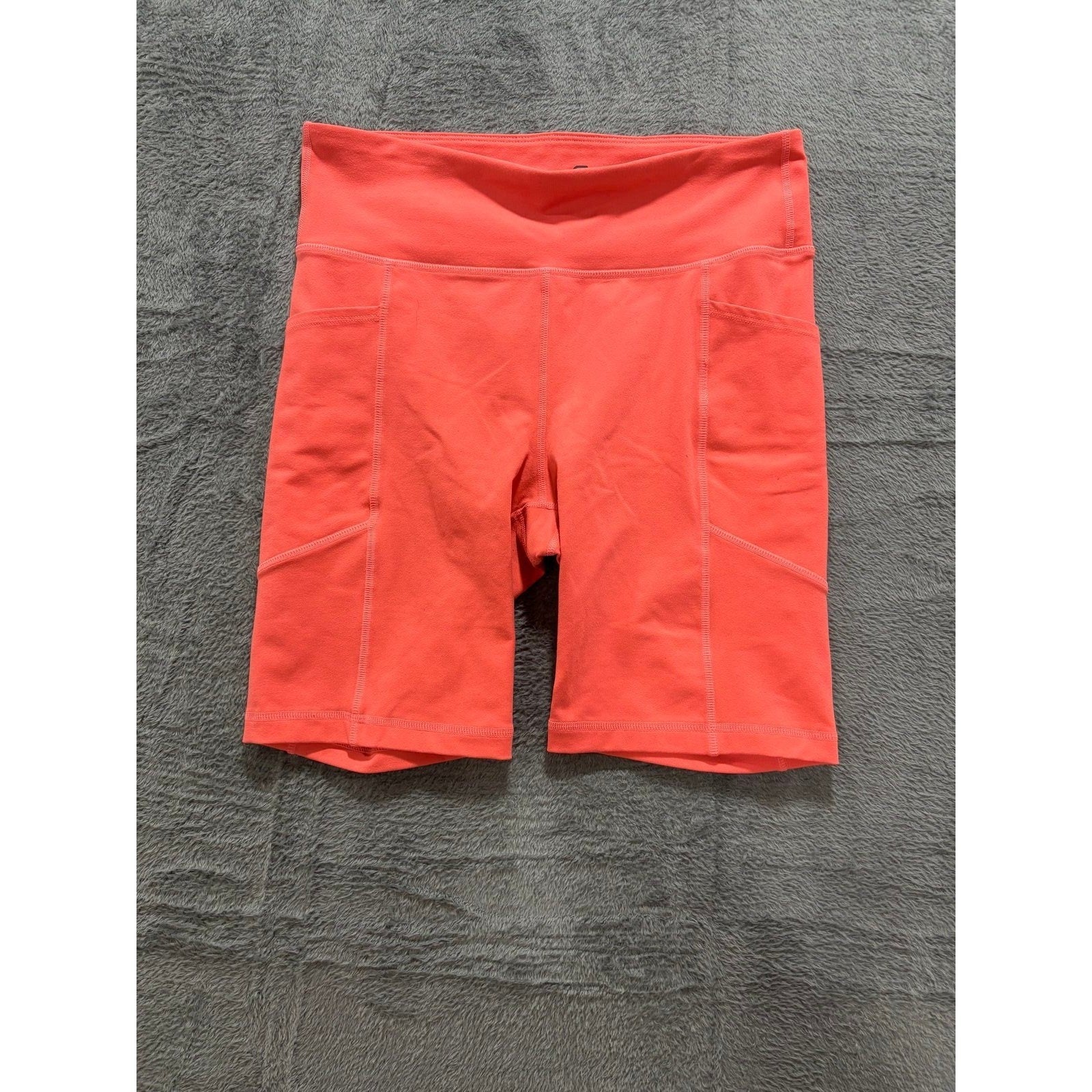 GapFit Womens S Coral Biker Shorts High Rise Athletic Athleisure Casual