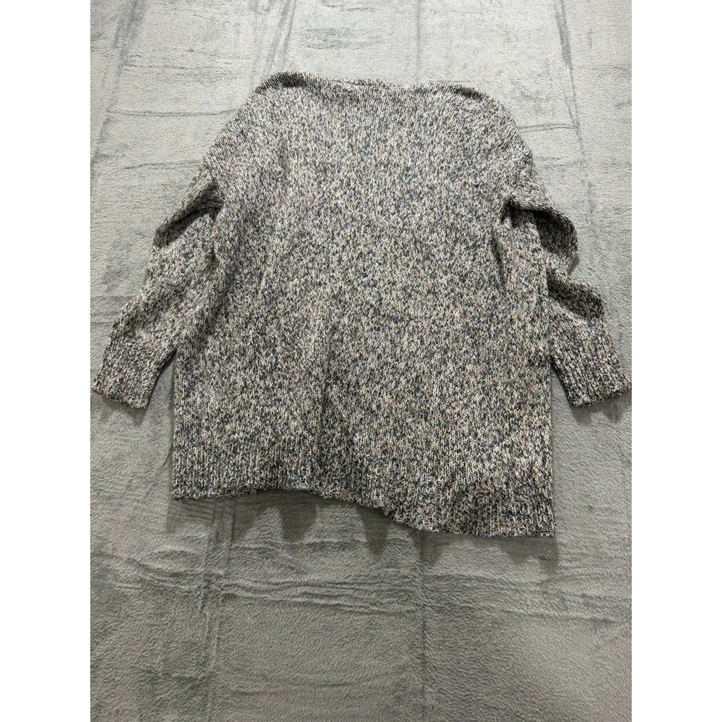 LOFT Outlet Womens Gray Marled Knit Open Front Cardigan Sweater Large Confetti