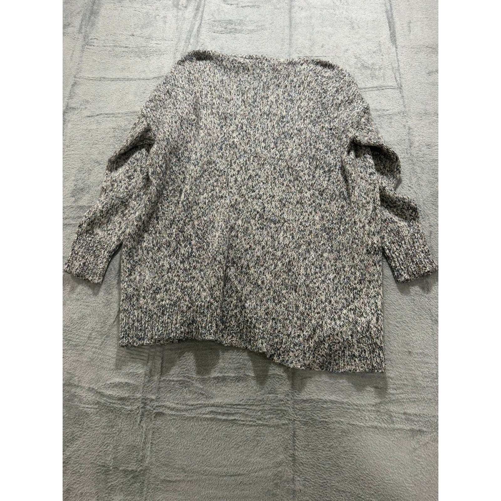 LOFT Outlet Womens Gray Marled Knit Open Front Cardigan Sweater Large Confetti
