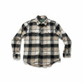 American Eagle M Beige Black Flannel Button Down Shirt Womens Vintage Casual