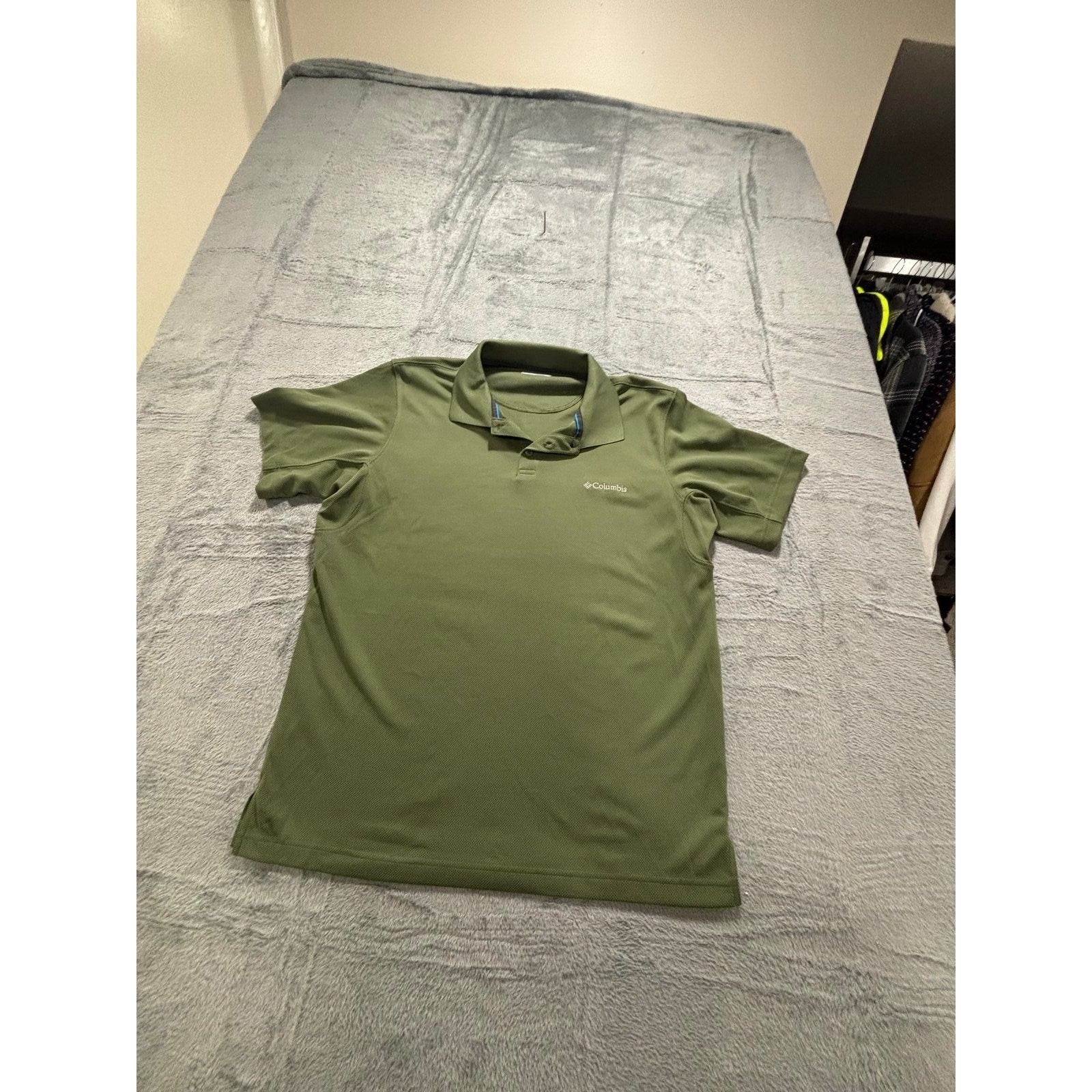 Columbia M Green Polo Shirt Womens Casual Athleisure