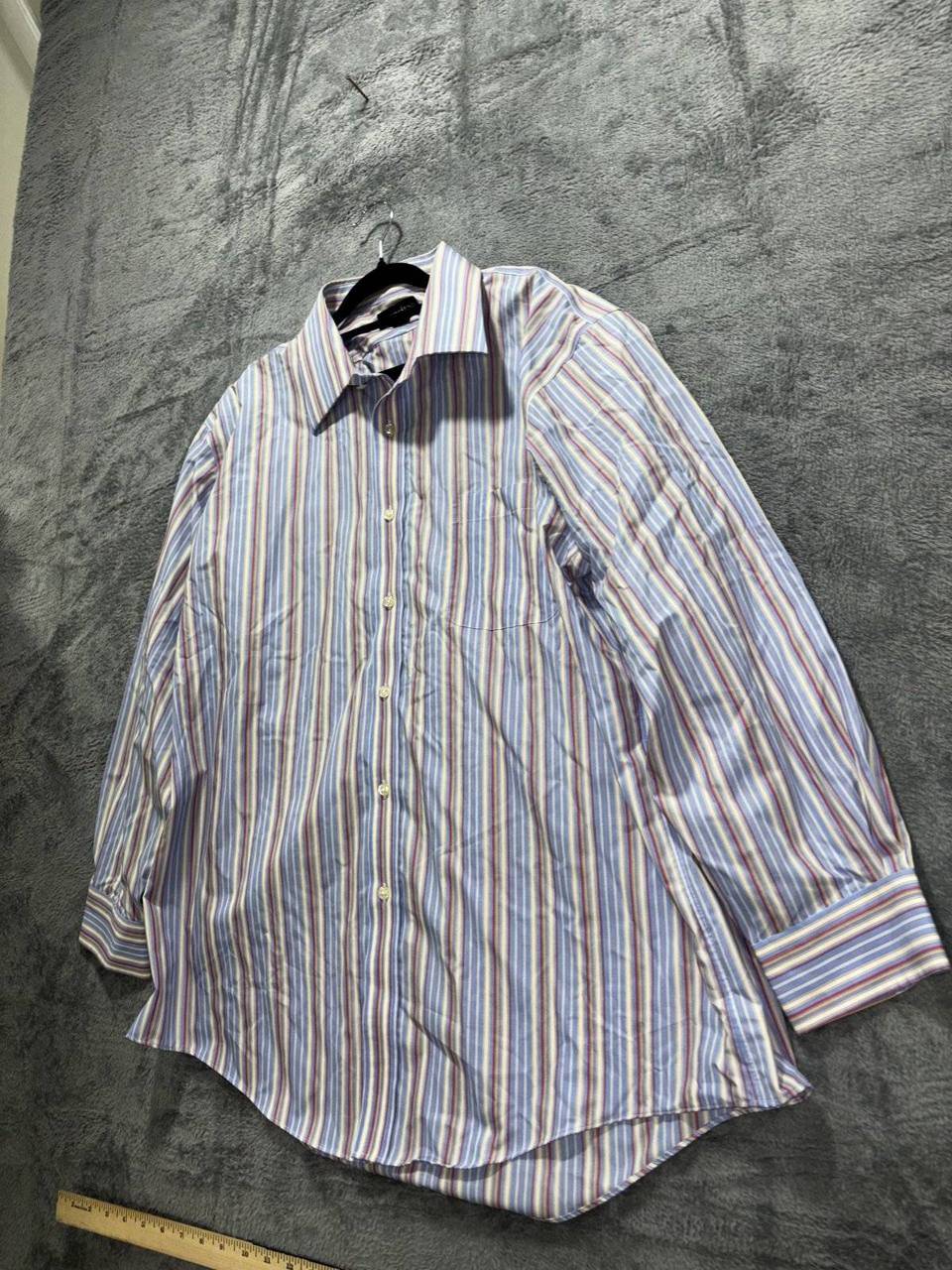 Lands' End Men's Blue Striped Shirt 17 1/2 32-33, photo 3 of 10