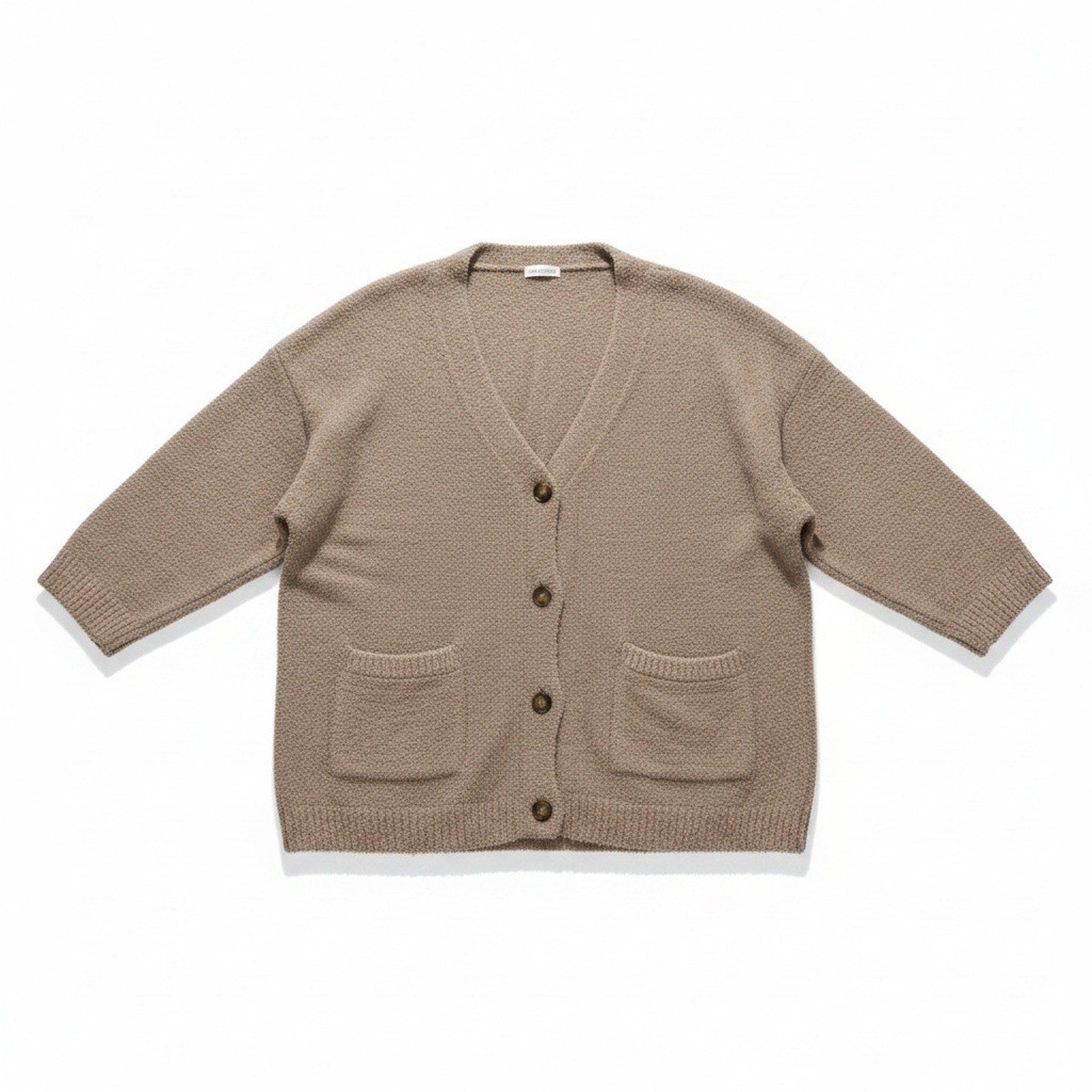 Joyspun Womens 2X Taupe Cardigan Sweater Cozy Casual Plus Size Boho Pocket NEW