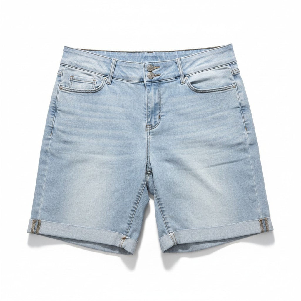 Apt. 9 14 Light Wash Blue Womens Bermuda Denim Shorts Casual Summer