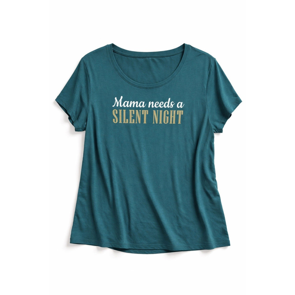 APT 9 Mama Needs a Silent Night Christmas Graphic Tee XXL Holiday Funny Festive
