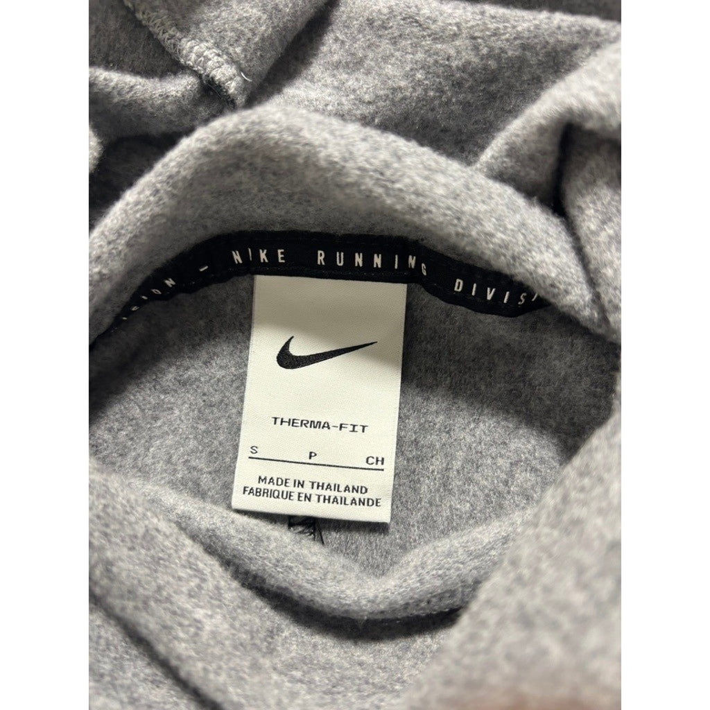 Nike S Gray Black Womens Running Division Therma-FIT Pullover Athleisure Casual