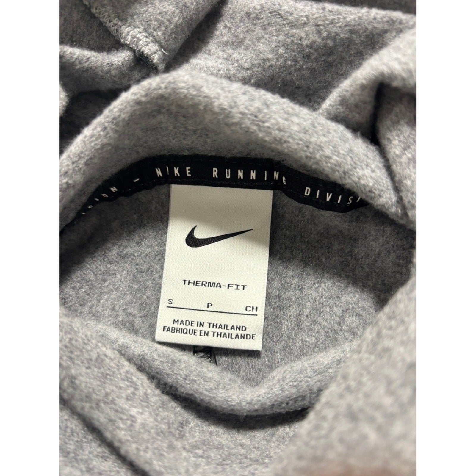 Nike S Gray Black Womens Running Division Therma-FIT Pullover Athleisure Casual