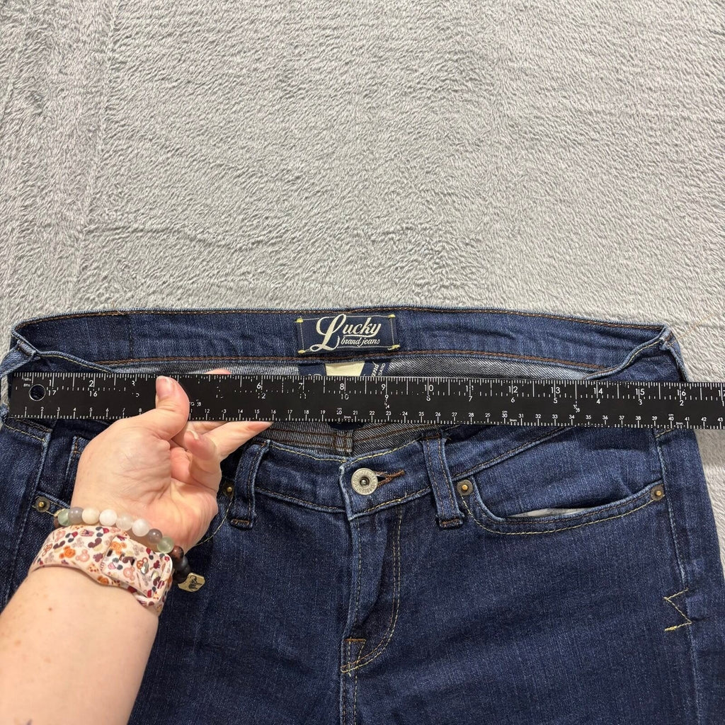 Lucky Brand 8/29 Womens Dark Wash Blue Flare Leg Jeans Vintage Boho Casual
