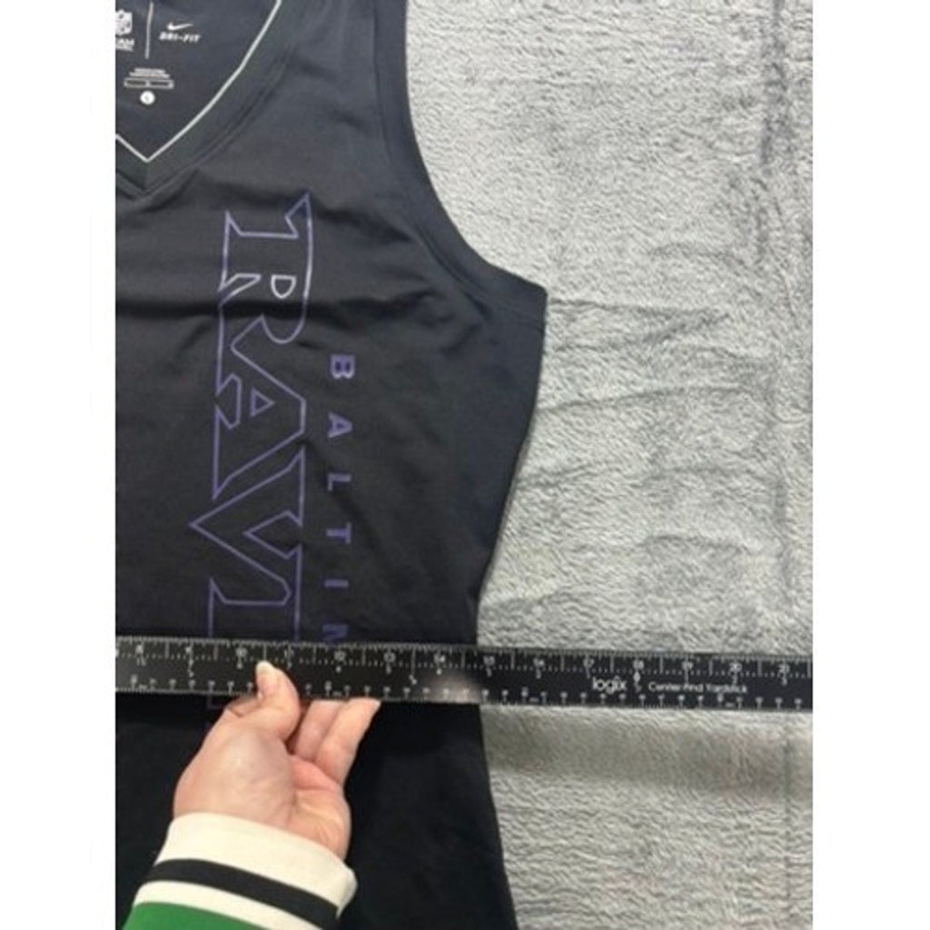 Nike Pro Ravens Tank Top Womens Large Dri Fit NFL Black Athletic Training