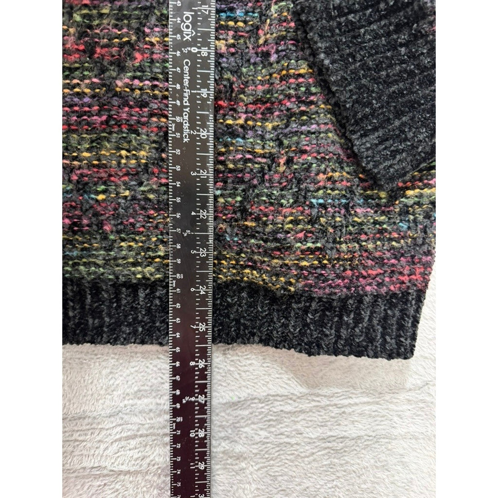 Jillian Nicole Woman Sweater 1X Multicolor Chunky Knit V Neck Cozy Plus