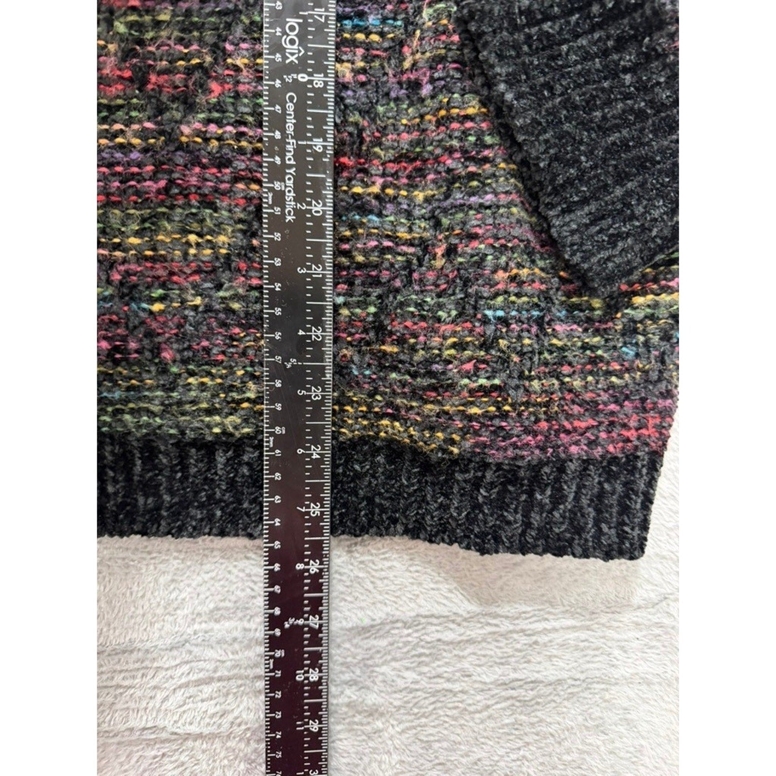 Jillian Nicole Woman Sweater 1X Multicolor Chunky Knit V Neck Cozy Plus