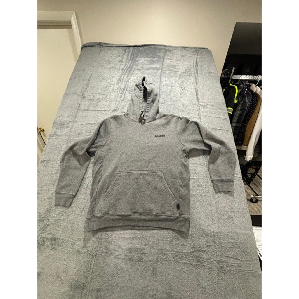 Patagonia M Gray P-6 Logo Uprisal Hoody Womens Casual Cozy Pullover Hoodie