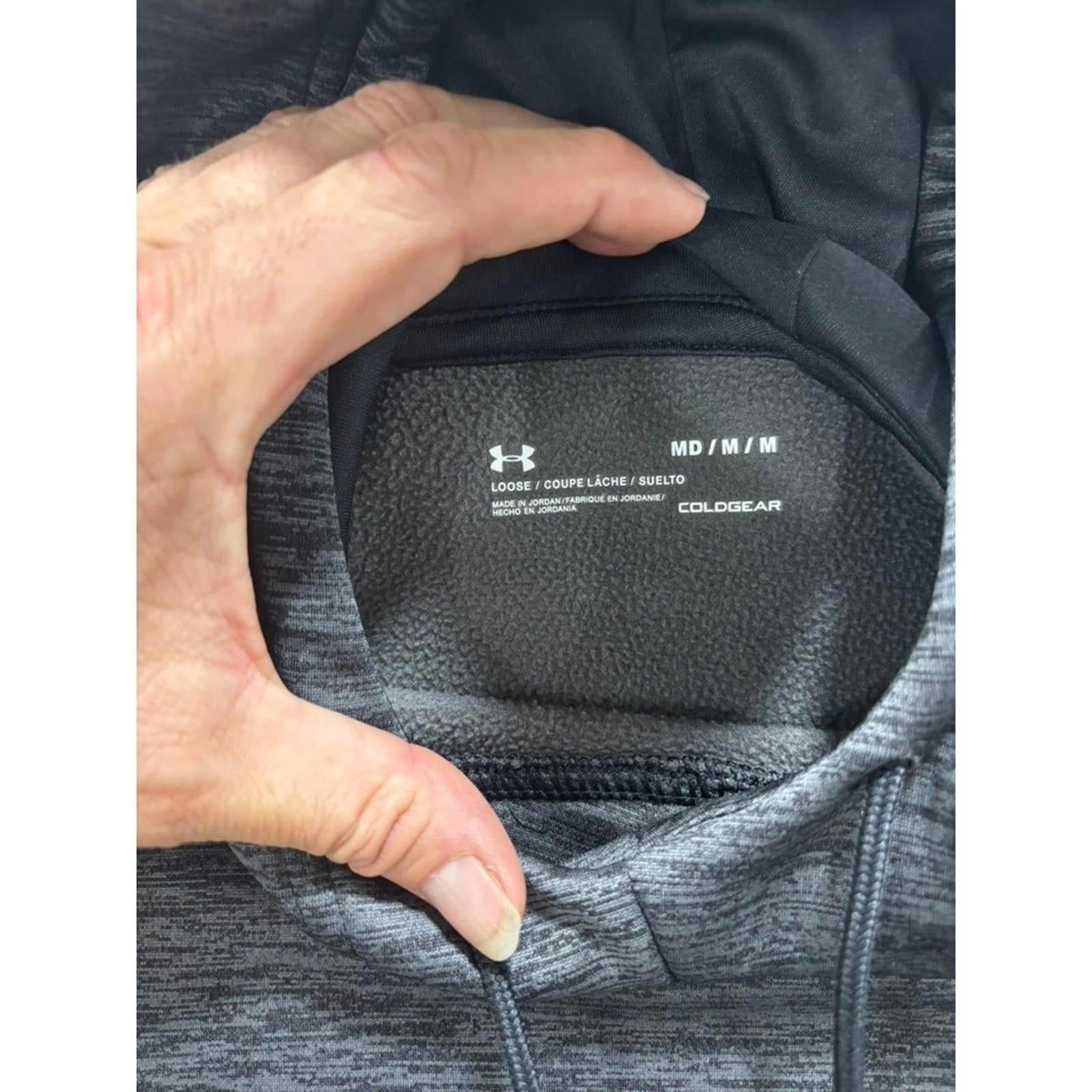 Under Armour M Charcoal Gray ColdGear Pullover Hoodie Athleisure Casual Womens