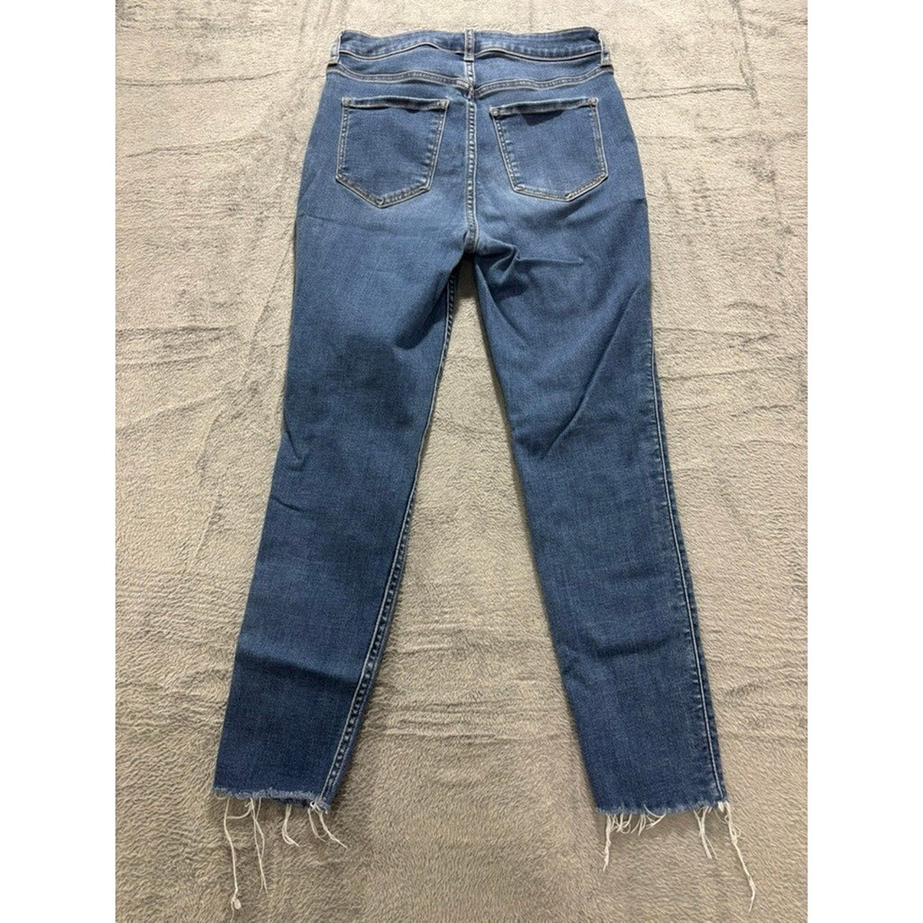 Old Navy Rockstar Super Skinny Extra High Rise Womens 6 Jeans Medium Wash Raw