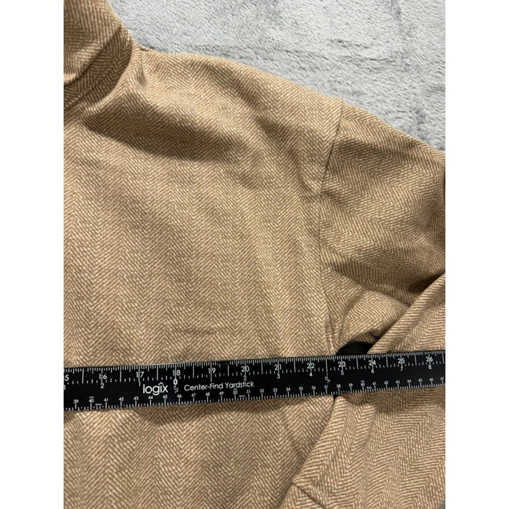 Columbia Women XXL Tan Herringbone Cowl Neck Fleece Pullover Sweatshirt Gorpcore