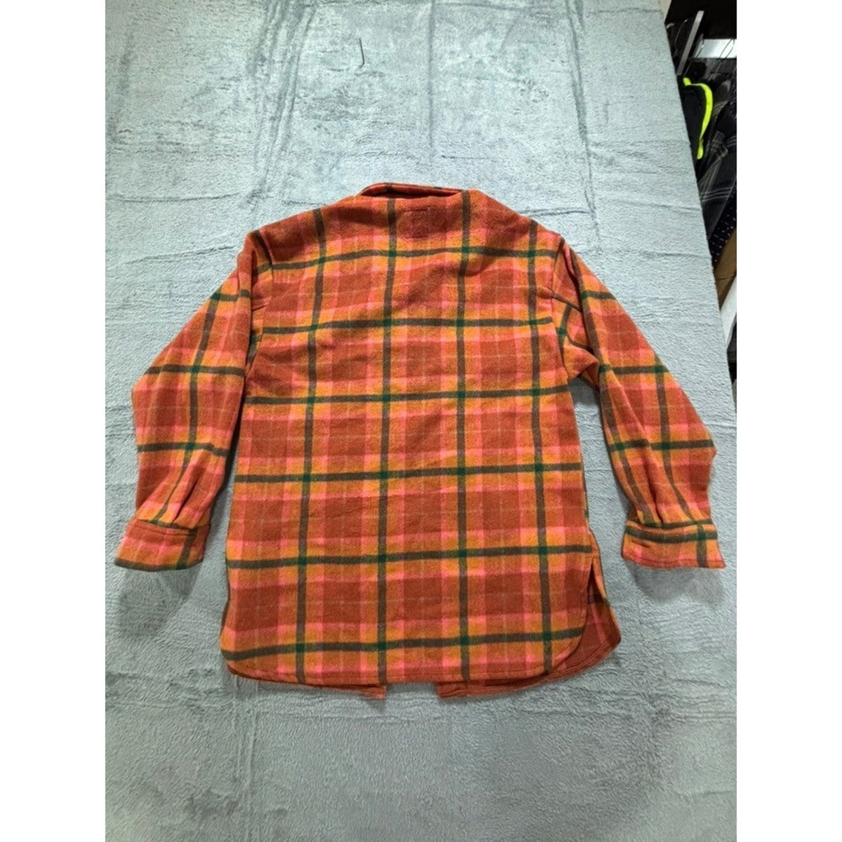 Wild Fable Womens XS Orange Plaid Shacket Button Up Jacket Vintage Boho Cozy